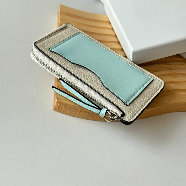 Luxury Brand Wallets Handmade Unisex Bag Lychee-Grained Cowhide Business Card ID Holder Puzzle Clip Coin Purse Holiday Gift 5