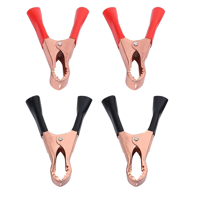 2 пары Медных Изолированных зажимов для автомобильного аккумулятора зажимы
