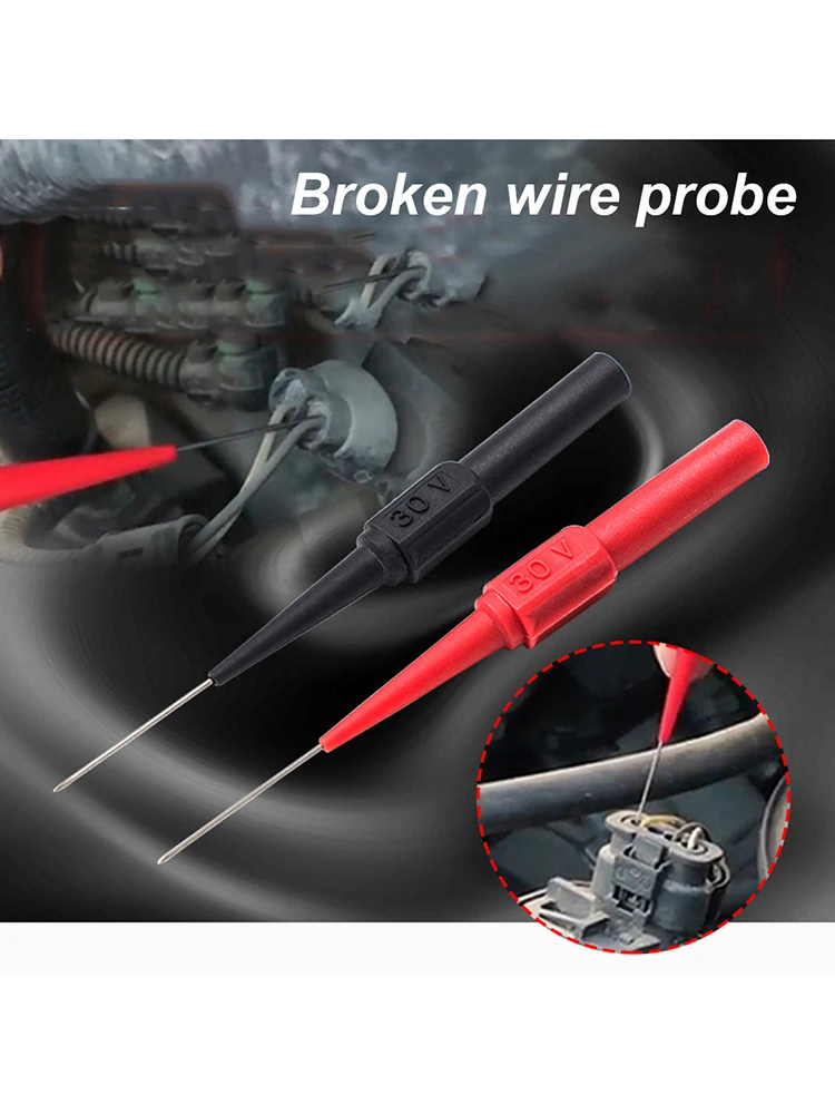 10pcs Insulation Piercing Needle Pin Sensitive Multimeter Piercing Needle Probe Measuring Device Car Tool for Banana Plug 3