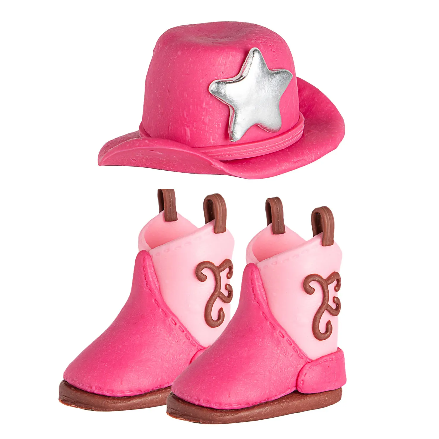 Cowgirl Boots Pink Bow Cupcake Toppers - Western Birthday Cowgirl Rodeo Cake Decorations - View #2