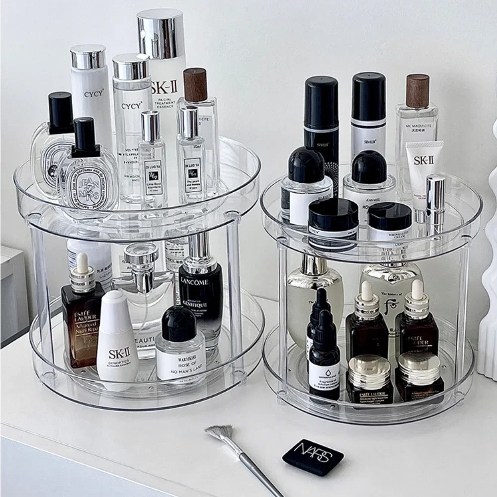 

1PC Desktop Cosmetic Rack Rotatable Bathroom Shelf Large-capacity Perfume Aromatherapy Skin Care Product Storage Rack Organizer