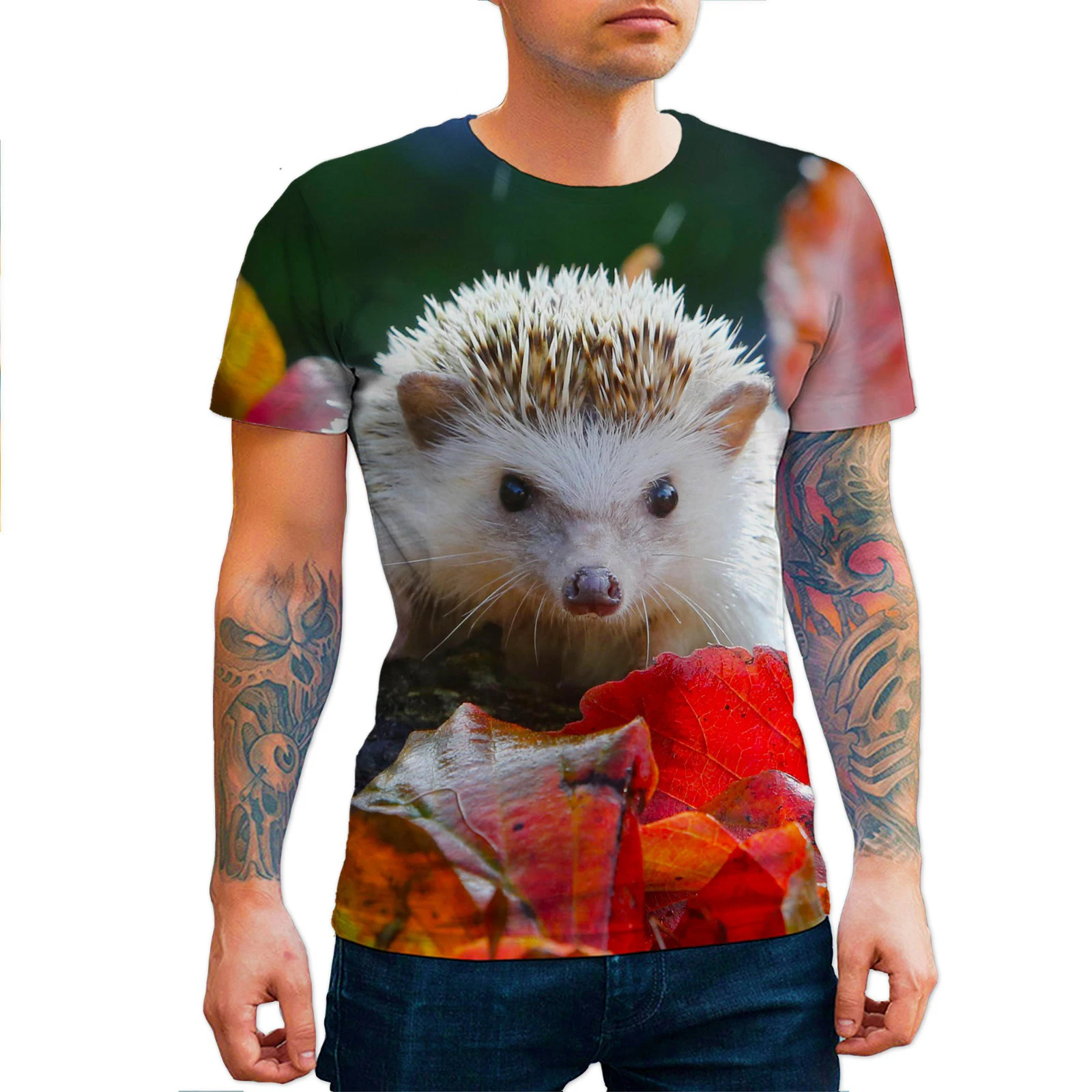 

2023 Men/Women Fashion T-shirt 3d Print Hedgehog Summer T Shirt Animal Tops Tees