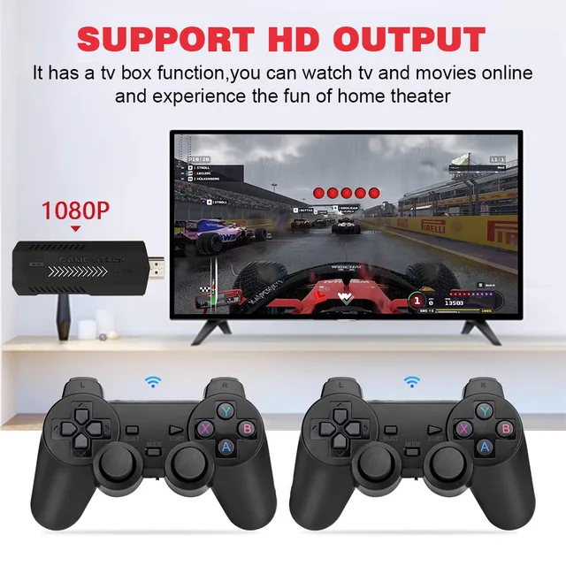 X2 Plus GD10 Pro 4K Game Stick 3D HD Retro Video Game Console Wireless Controller TV 50 Emulator For PS1/N64/DC 256G 128G 64G 3
