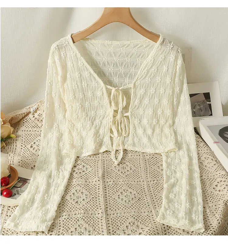 19087 apricot v-neck double strap cardigan