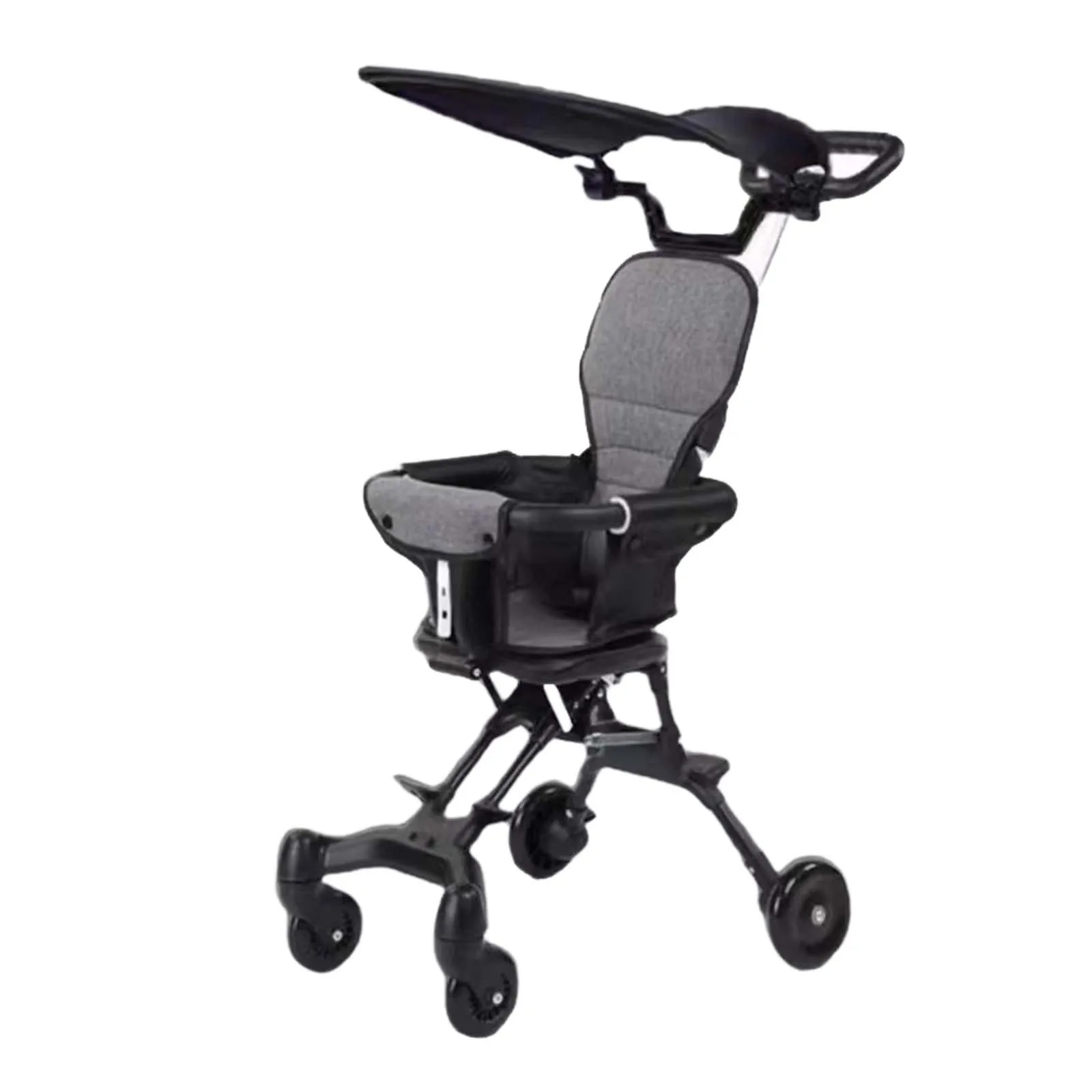 Baby Stroller Foldable Adjustable Universal Wheel Baby Pushchair with Oversized Canopy Lightweight Travel
