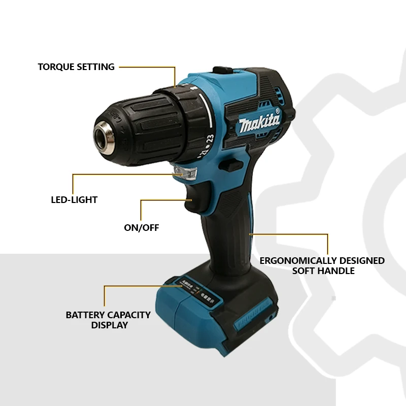 Electric Drill Makita 18V DDF485 10MM LXT Compact Cordless Screwdriver Impact Brushless Rechargeable
