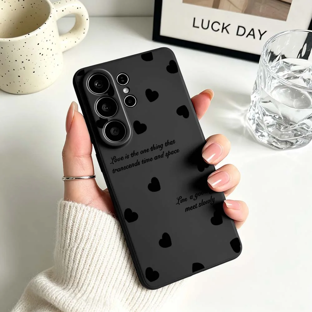 Black Love Heart Design Premium Phone Case