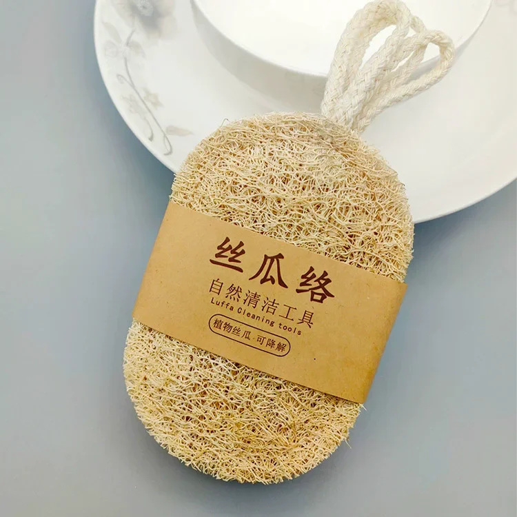 Natural Luffa Dish Towel Dish Pot Oil Stain Removing Scrubber Kitchen Clean Brushes Pad Washing Cloth Sponge Loofah Scrub Pad