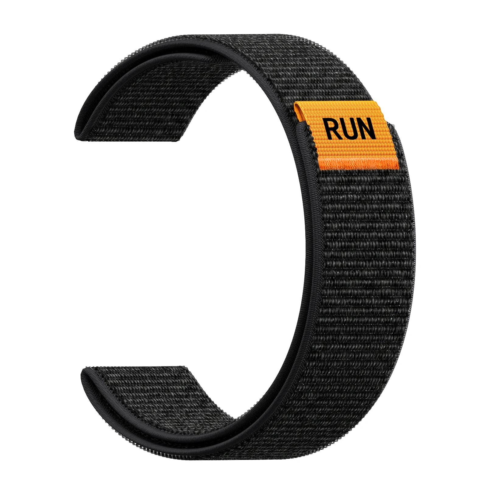Breathable Nylon Loop Sport Watch Strap, Lightweight Metal-Free Hook & Loop Band