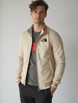 New outdoor sports windproof, waterproof, sun protection, hat-free slimming jacket for men's casual multi-function jacket woven