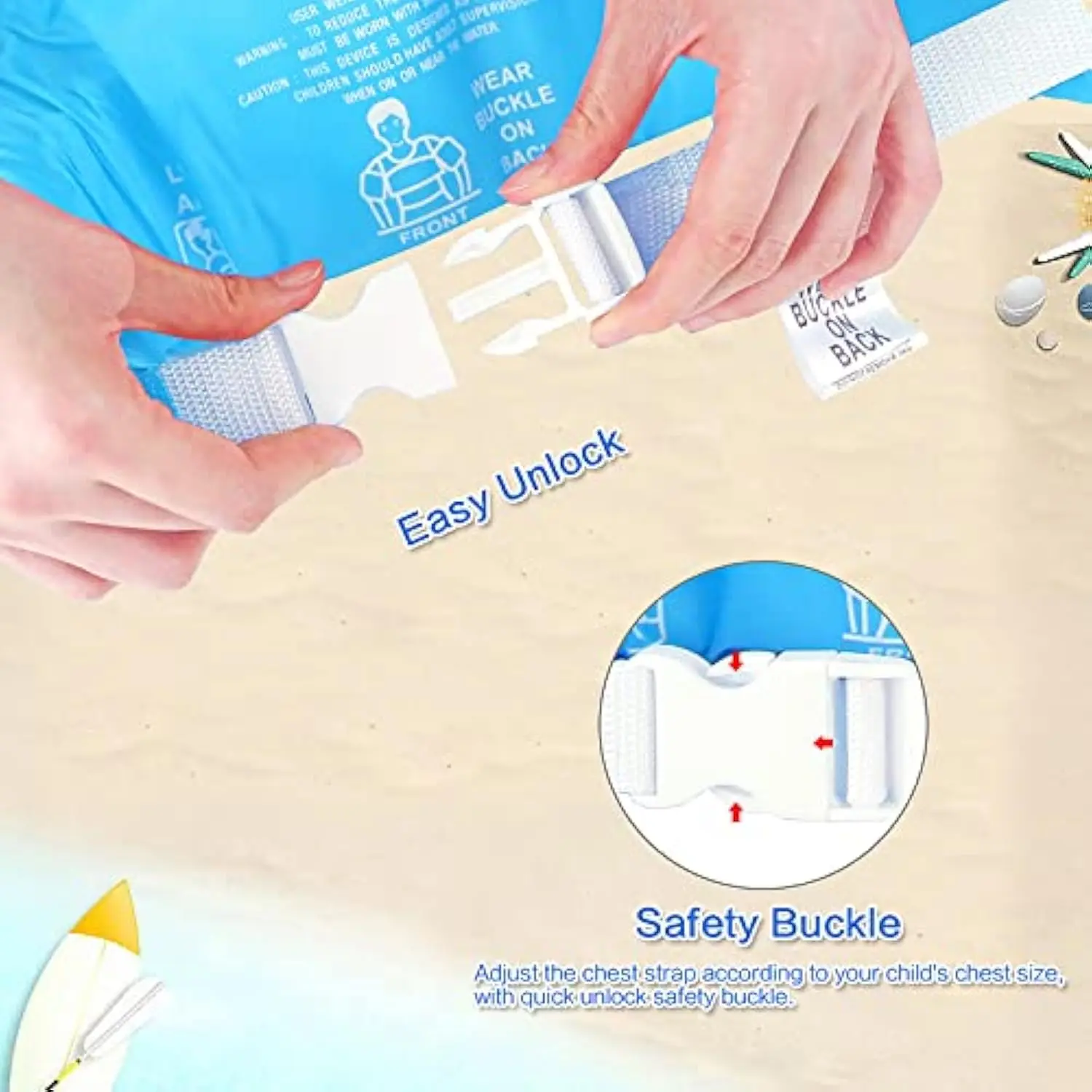 Toddler Swim Vest-Toddler Floaties Jacket & Water Wings for Boys & Girls-Durable Adjustable Fit Secure Comfortable