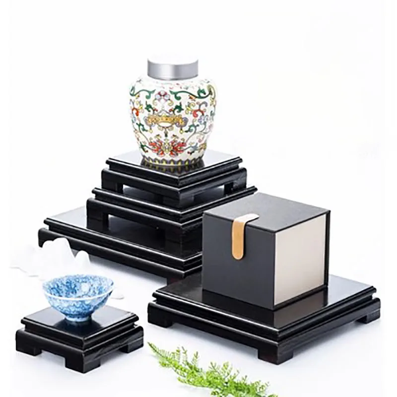 Solid Wood Square Buddha Statue Base, Guanyin Bodhisattva Lotus Base, Guan Gong Jade, Pixiu Redwood Base, Wooden Support