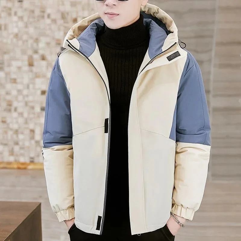 

2023 New Men Down Cotton Coat Winter Jacket Short Loose Leisure Parkas Thicken Warm Trend Outwear Hooded High-end Overcoat