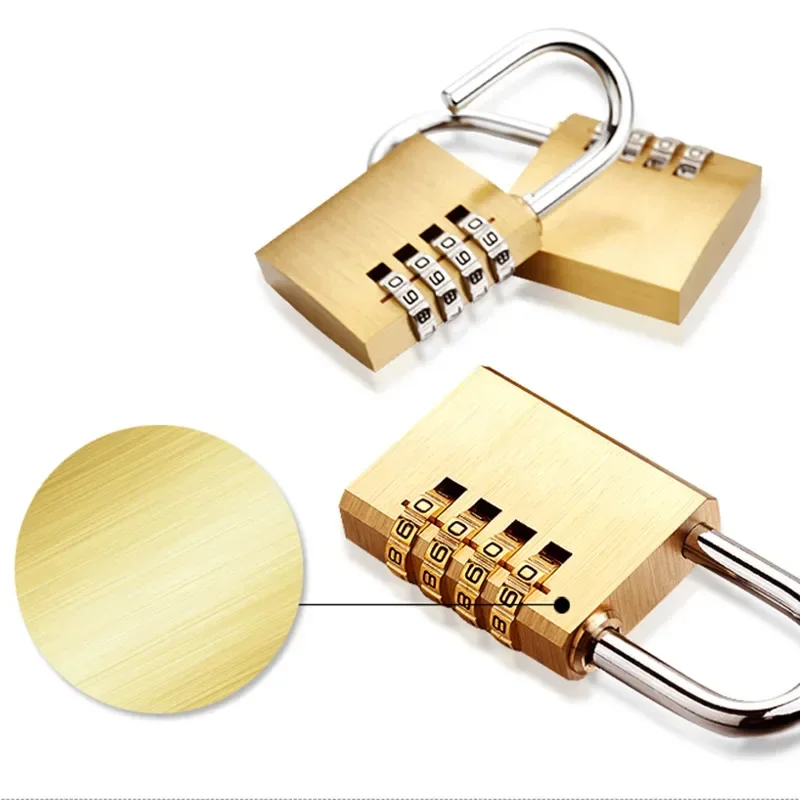 Password Lock For Door Solid Brass Digital Combination Padlock Gym Outdoor Locker Copper Stainless Steel door lock digit combination lock combination lock mini padlock security padlock travel padlock luggage padlock door safety lock