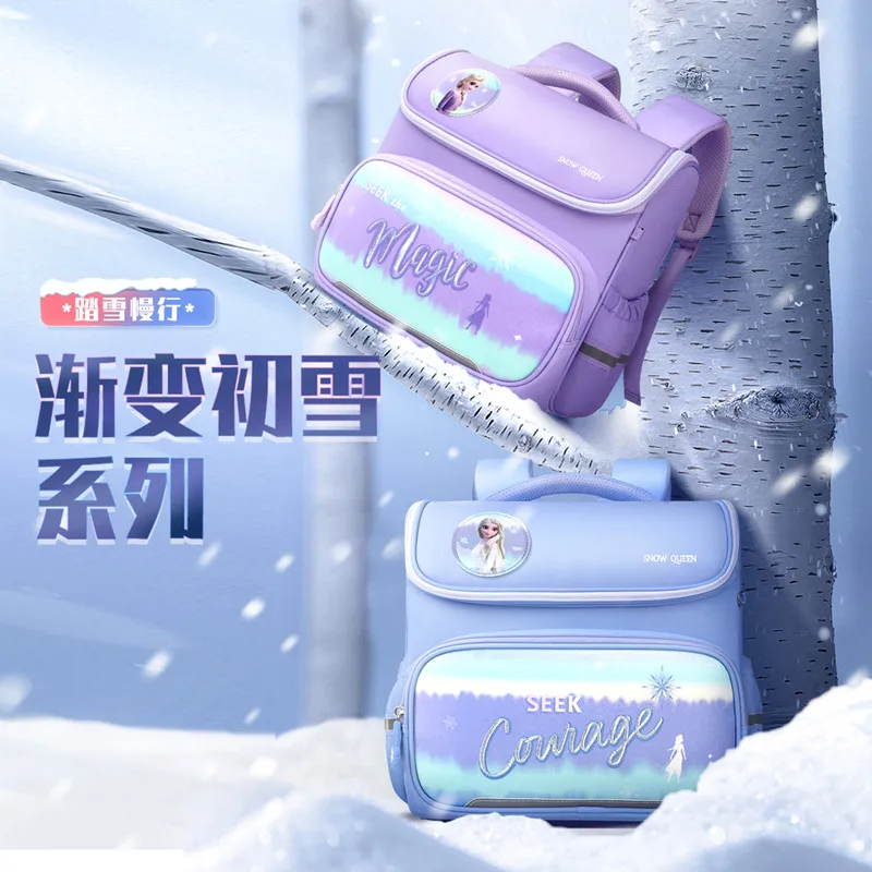 2022 Disney New Frozen School Bags For Girls Elsa Anna Primary Student Shoulder Orthopedic Backpack Grade 1-5 Kids Gifts Mochila
