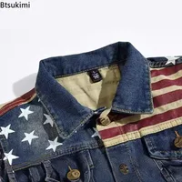 Nueva chaqueta sin mangas de pantalones vaqueros de algodón para hombre, chaleco vaquero azul oscuro, chaleco vaquero para hombre, chaquetas de ocio para hombre, Tops de talla grande 3