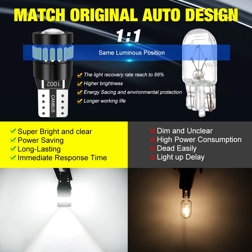 Лампа XSTORM T10 W5W светодиодный Canbus без ошибок 194 168 5W5 5 Вт 12 В лм, сверхъяркая внутренняя сторона автомобиля, фонарь номерного знака, авто