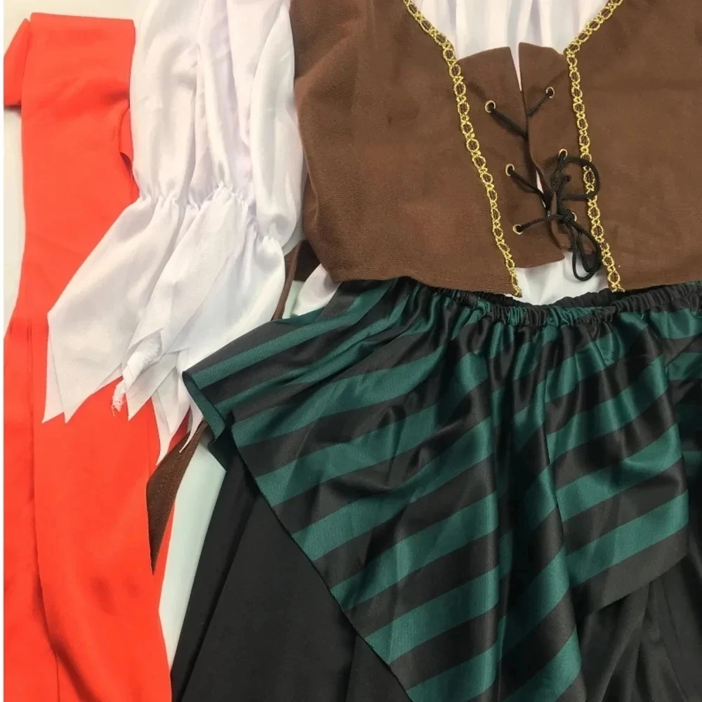 Pirata Pirati dei Caraibi Cosplay Capitano Jack Sparrow Costume Uomo Donna Maschio Femmina Carnevale Halloween Set sexy - immagine 6