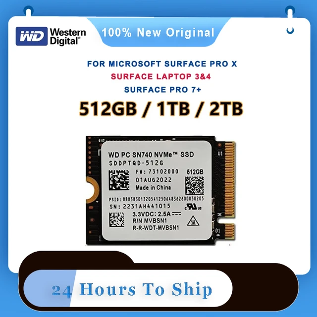 WD PC SN740 2TB M.2 2230 SSD NVMe PCIe 4x4 For Microsoft Surface Steam 