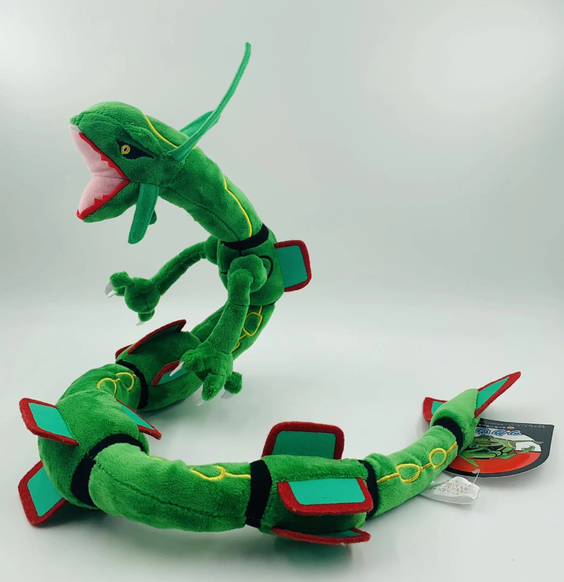 80cm Pokemon Short Plush Doll MEGA Rayquaza Sky Dragon Black Dragon with  Skeleton Can Shape Children's Gift Toy Ornaments