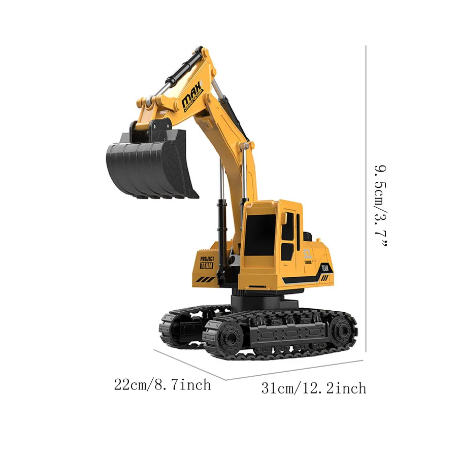 2.4G radio control 1: 24 6-way remote control excavator alloy excavator bucket 3-4-5-6-7-8-9 years old boys birthday new year Ch 5