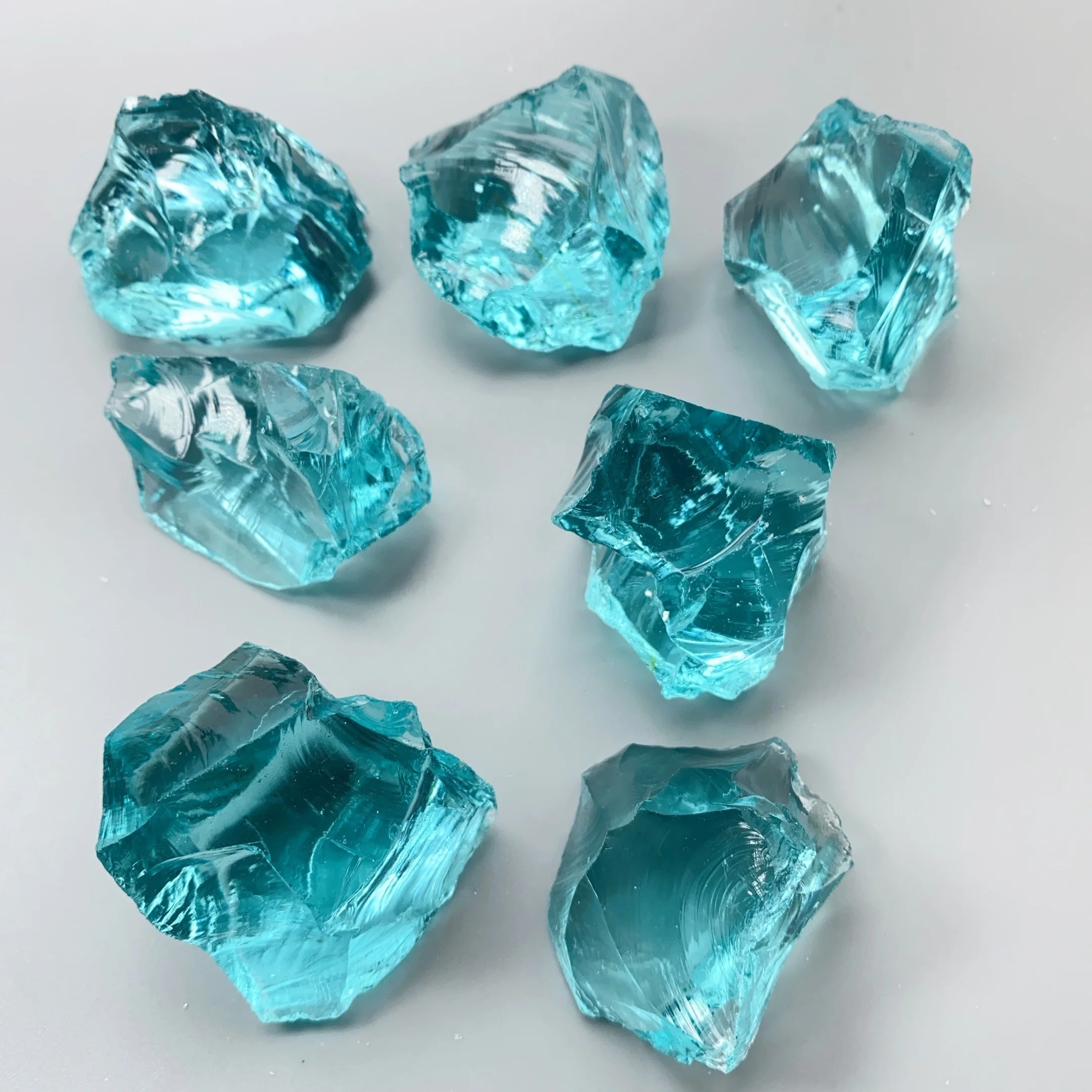 Ice Blue Smelted Quartz Crystal - Sapphire Blue Glass