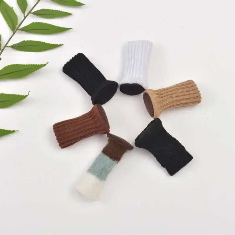 4pcs/set Knitting Chair Leg Covers Silicone Floor Protection Covers Thicken Wearproof Antislip Stools Furniture Protective Cover
