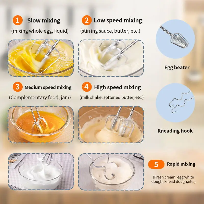 Sokany6627 Electric Household Baking Hand held Eggbeater Cake Mixer Cream Whip 3