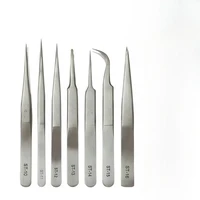 Stainless Steel Straight Curved Nail Tools Volume Eyelash Accurate Tweezers Nippers Pointed Clip Set Makeup Tools 2