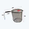 1/2pcs Fly Fishing Net Folding Dip Net Outdoor Fishing Rubber Non-slip Aluminum Alloy Pole Handle Large Catching Fish Mesh 6