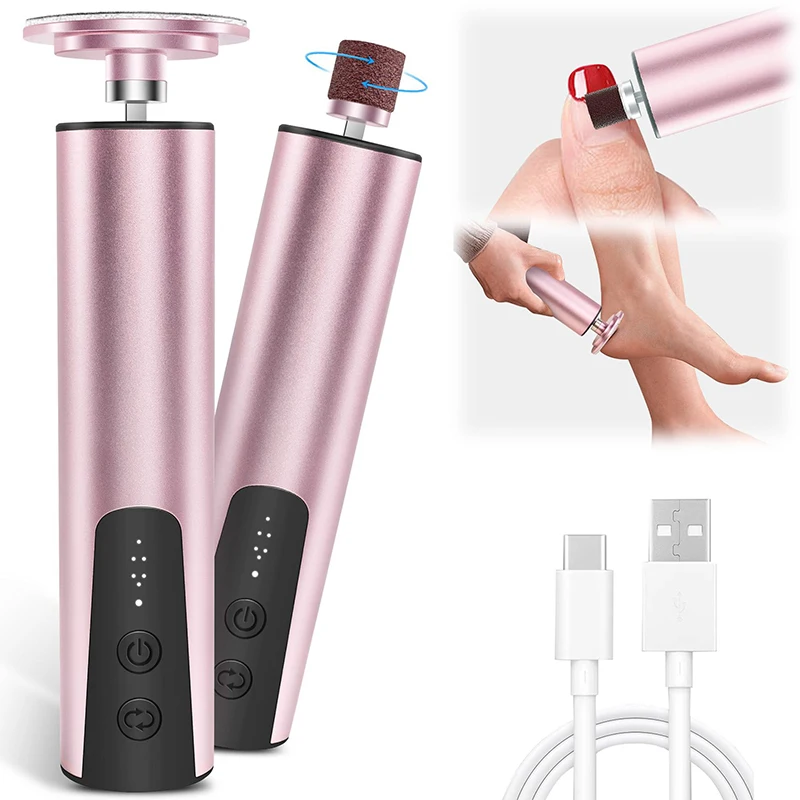2 IN 1 Foot Care File Electric Foot Callus Remover Leg Heels Remove Dead Skin Pedicure Tool 5