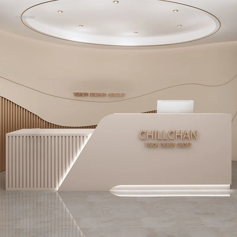 Luxury Reception Desk Bar Beauty Salon Cashier Clothing Store Counter Small Supermarket Front Desks Simple Counter Tables R