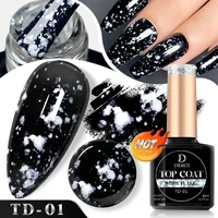 DEROI Top Coat Flash No Wipe Top Coat Glitter Sliver Glossy Topcoat Aurora Varnish Soak Off Flake UV Gel Polish Nail Art 1
