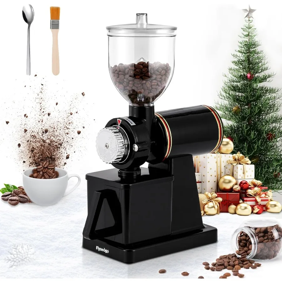 Burr Coffee Grinder Electric Espresso Grinder Commercial Homeuse Silent Small Coffee Bean Grinder with Hopper Adjustable Grind