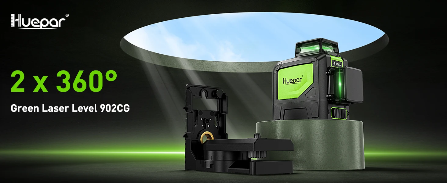 8-Line 2D Green Beam Self-Leveling Cross Line Laser Level Kit with Tripod or Rec