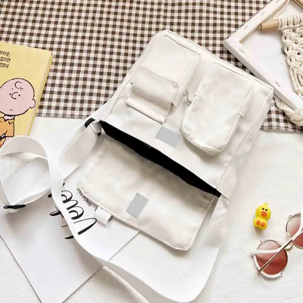 Messenger Bag Women Shopping Crossbody bag Flower color Series Large Capacity Unisex Simple Casual Travel Canvas Shoulder bags