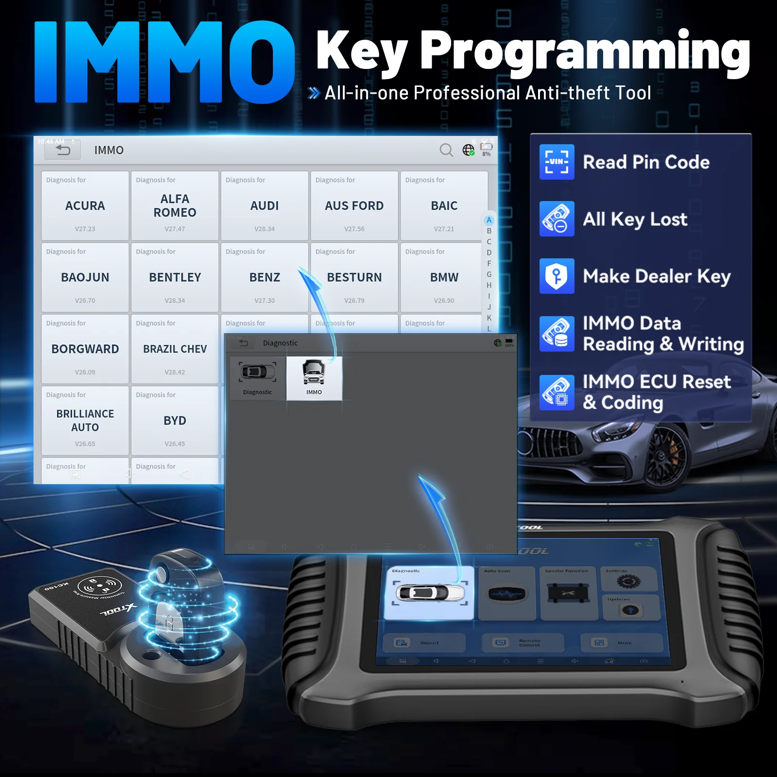 2025 XTOOL X100 MAX IMMO Key E.CU Programming Diagnostic Tool Scanner With KC501 | UK - Foto 7