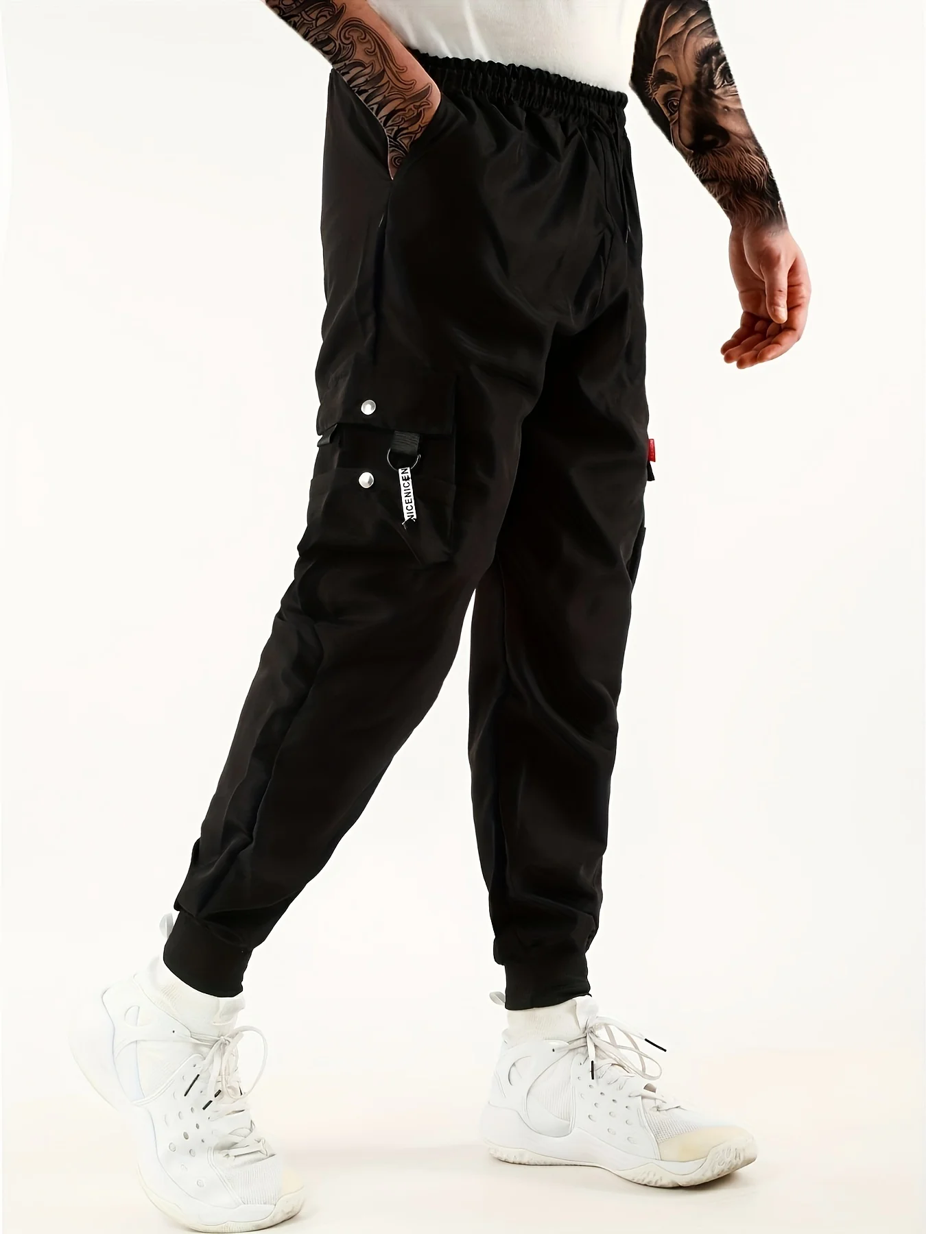 Leggings for men's trendy loose multi bag pants for casual work, leggings for men's fashion 2