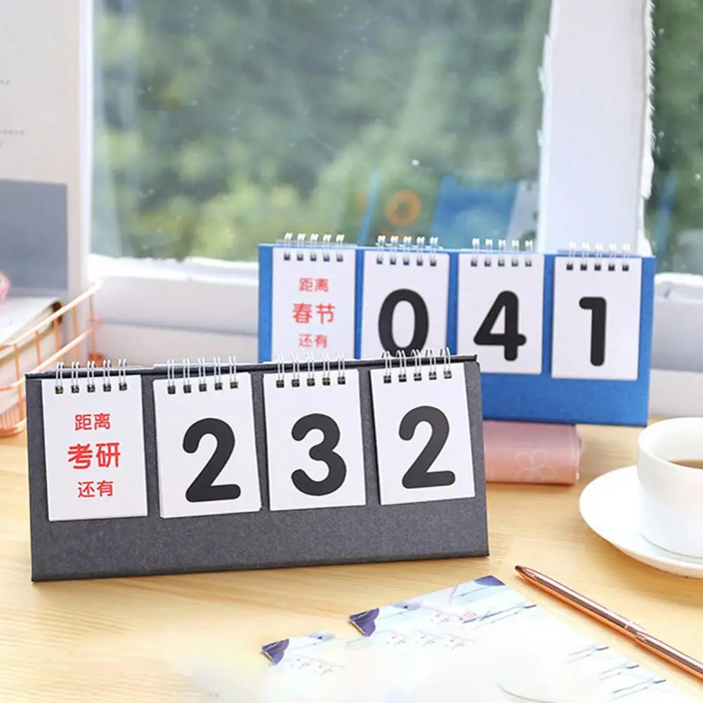 Mini Countdown Calendar Portable Thicken Paper Clear Printing Home Decor Countdown Desk Calendar Reminder Desk Calendar