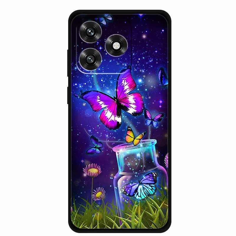Black TPU Cartoon Soft Silicone Shockproof Case - Protective Back Cover