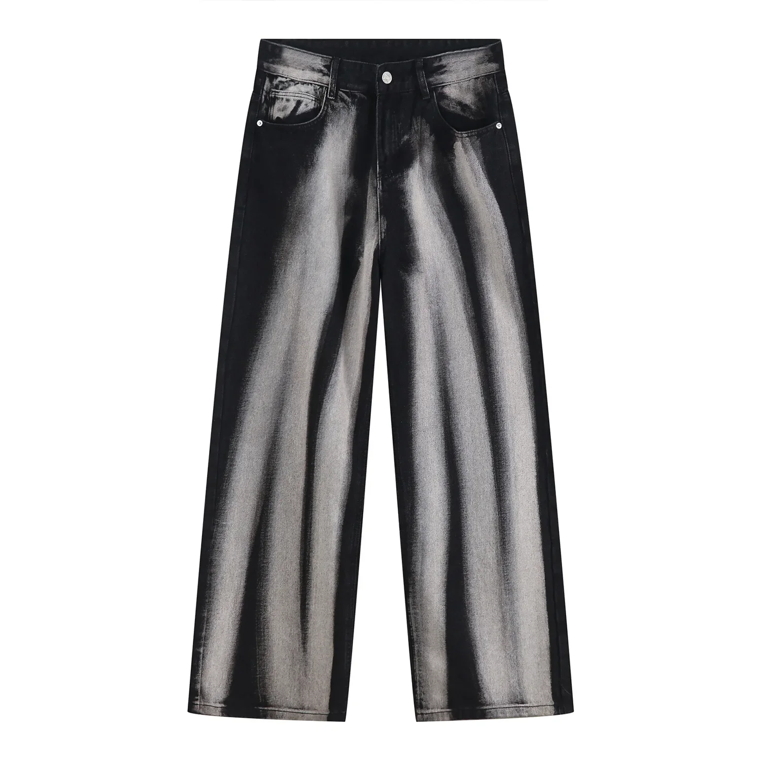 Men's Baggy Wide Leg Jeans Unisex Vintage Washed Blue Denim Trousers High Waist Loose  Straight Male Pants Harajuku Streetwear