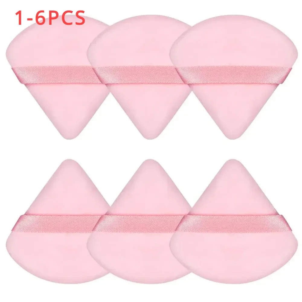 1/3/6Pcs Triangle Make Up Sponges for Face Eyes Contouring Shadow Velvet Powder Puff Seal Cosmetic Foundation Make Up Tools Pink