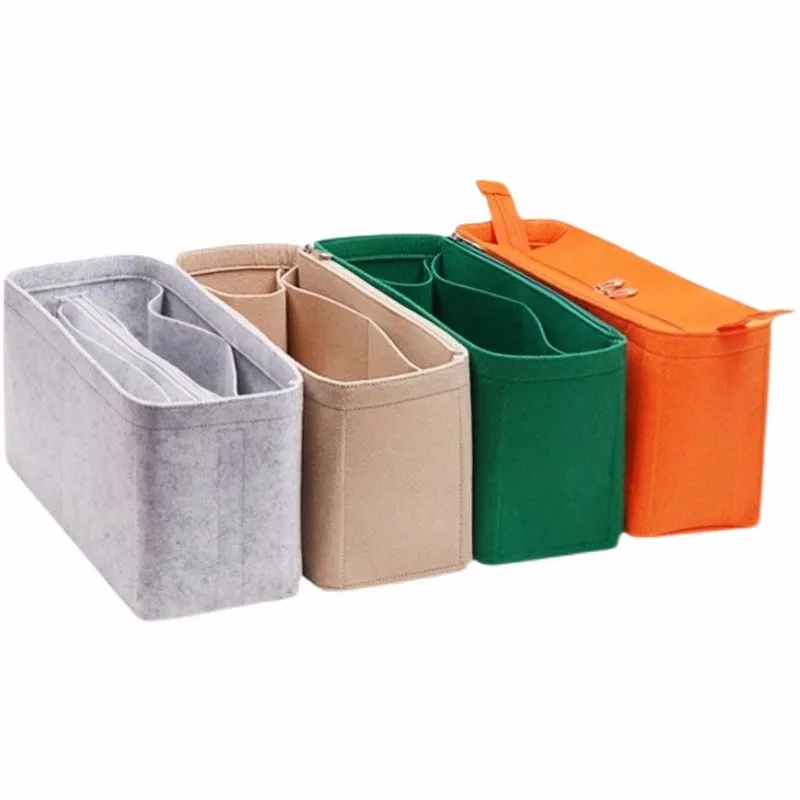 Fits For Goyard ANJOU Mini Felt Cloth Insert Bag Organizer Makeup Handbag Travel Inner Portable Cosmetic Original Organize Bags felt bag organizer