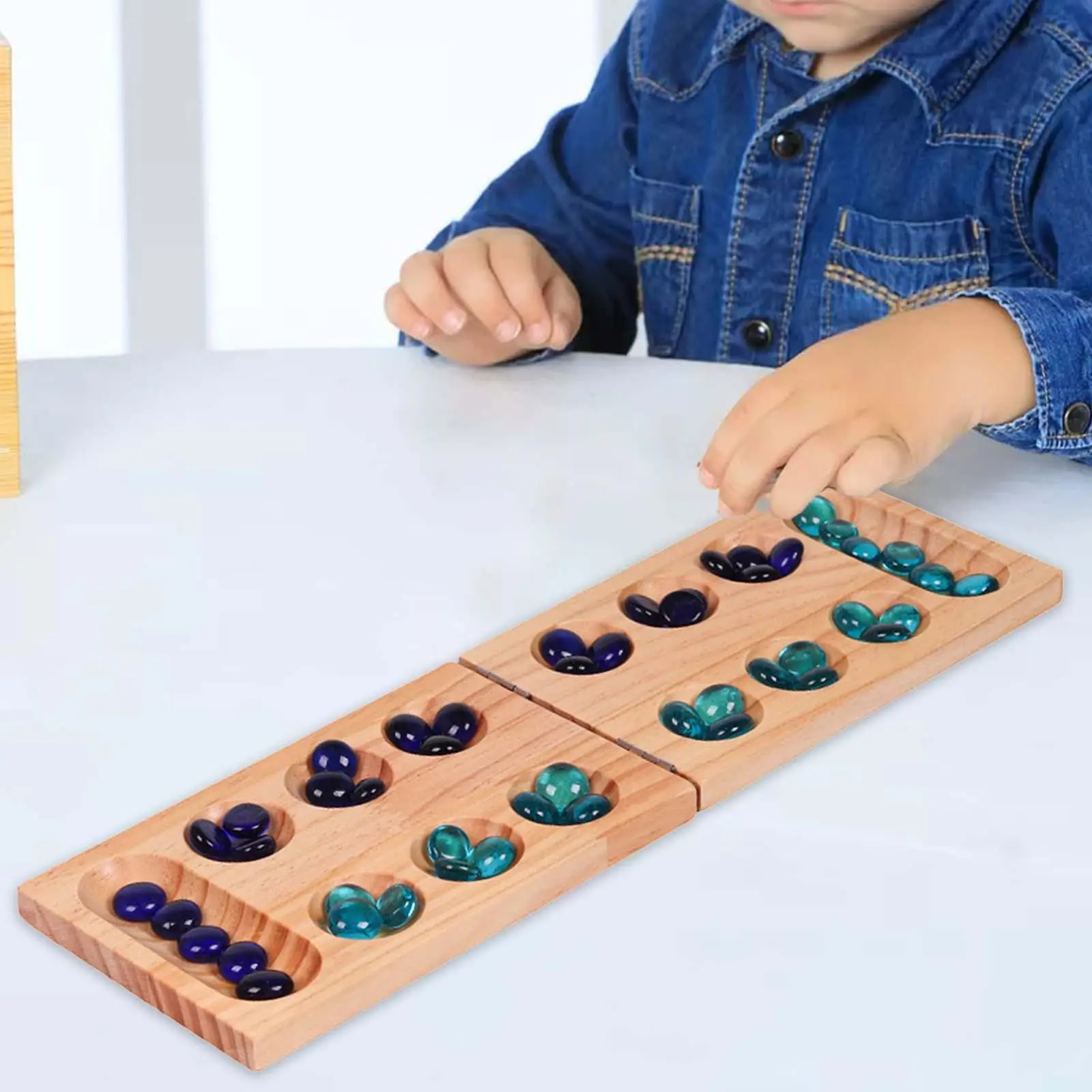 Wooden Board Game Multi Color Beads Children and Adults Portable Family Games