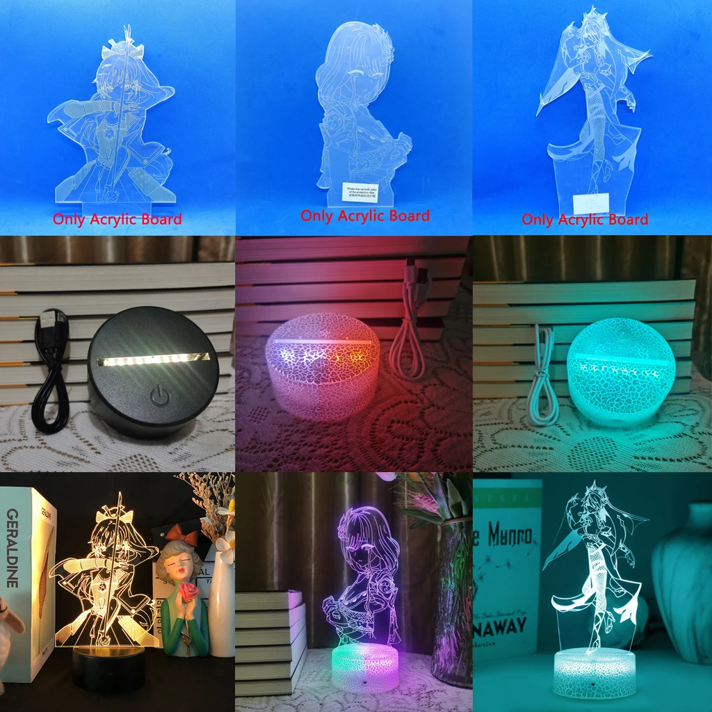 

Genshin Impact Tartaglia Souvenir Night Light Anime Bedroom Desk Decor Lamp 16 Colors Base And Acrylic Board Are Sold Separately