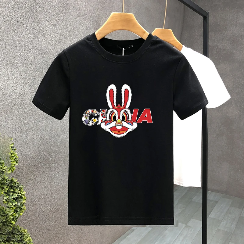Simpatico coniglio Brand100% cotone Stampa di alta qualità Coppia Tees Estate Haruku per uomo/donna T-shirt manica corta taglia asiatica_voghion.com