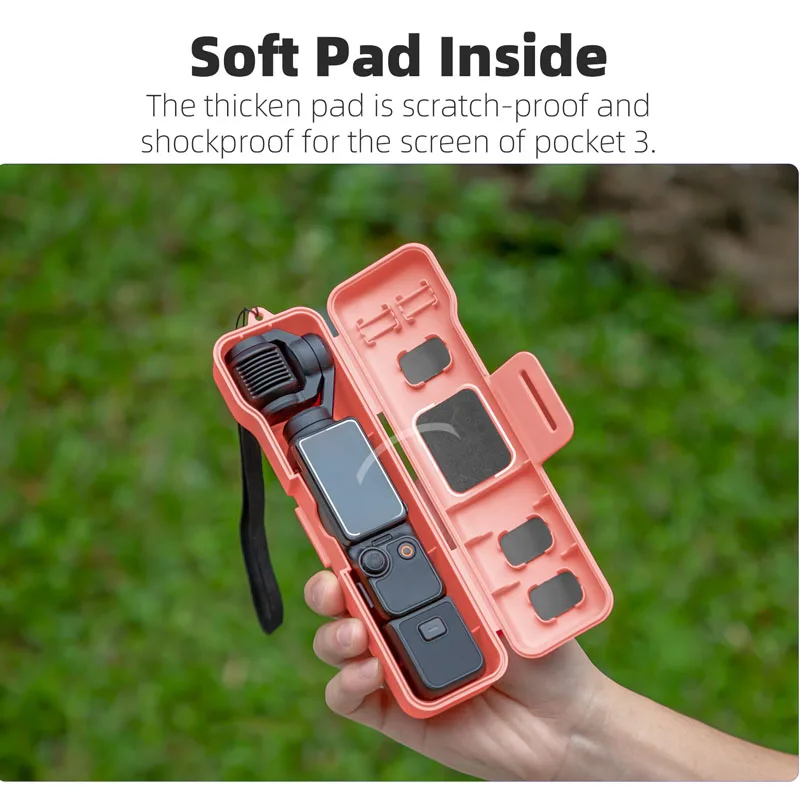 Portable Protective Case for DJI Osmo Pocket 3 Anti-fall Gimbal Protector Filter Storage Box with Hand Strap for Osmo Pocket 3