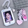1 Pcs Acrylic Photocard Holder Key Chain INS Ins Idol Photo Card Holder Decorative Student ID Badge Holder Girls Card Sleeves 5