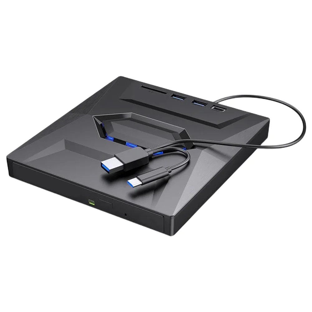 외장 CD DVD 드라이브, USB, C타입 포트, SD, TF 디스크 리더, 리라이터 드라이브, Mac, Linux, Windows XP, 10, 8/7 노트북 PC용, 5 in 1