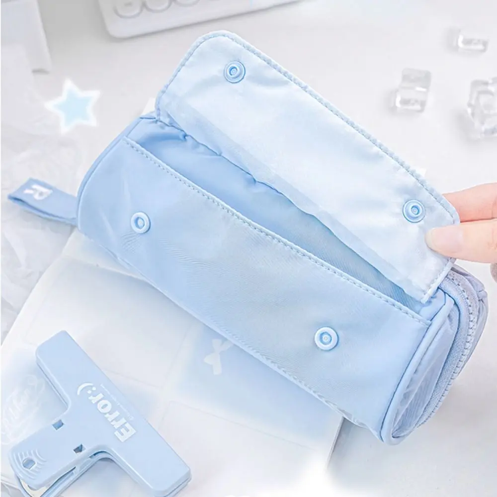 방수 실린더 패턴 펜 케이스 투명 PVC 비주얼 연필 케이스, 카와이 휴대용 투명 프리즘 연필 가방